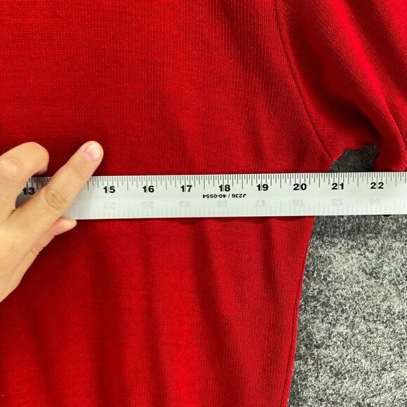 Southern Lady Sweater Pullover Women M Medium Red Knit Crew Neck Short Sleeve - Picture 6 of 8